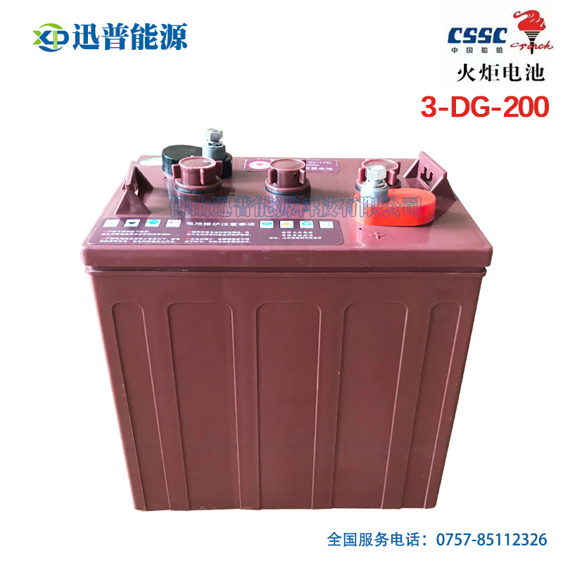 火炬蓄電池6V230Ah 3-DG-200游覽觀光車巡邏車清潔車電瓶批發